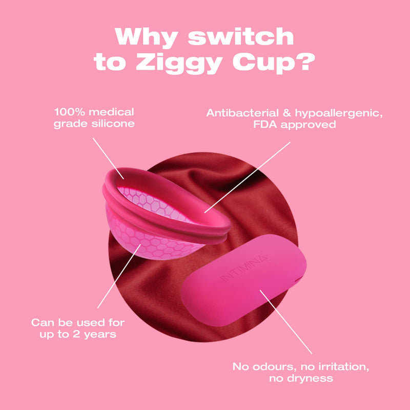 [Australia] - Intimina Ziggy Cup – Extra-Thin Reusable Menstrual Cup with Flat-fit Design 