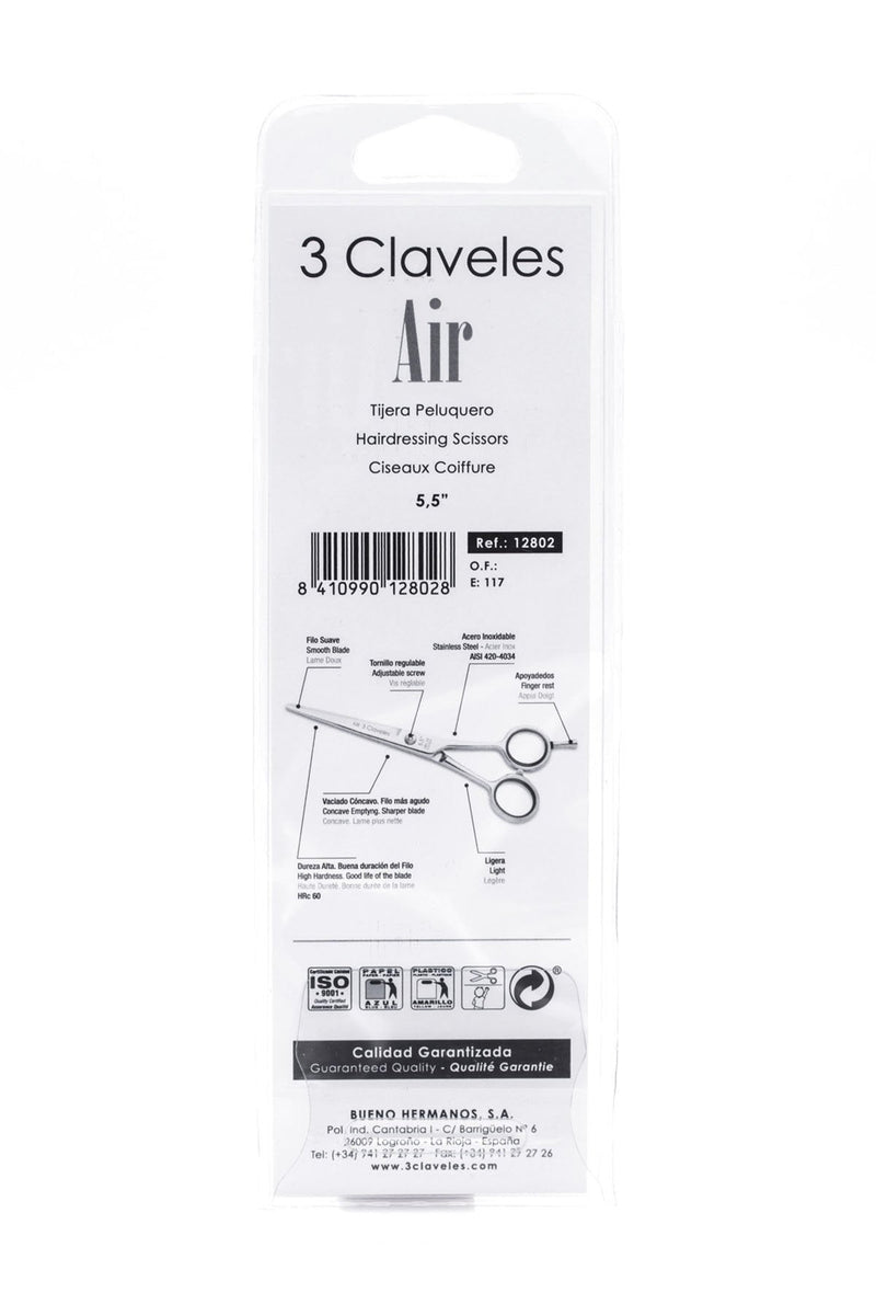 [Australia] - 3 Claveles Air Hair Scissors 5.5" 5.5 Inches 