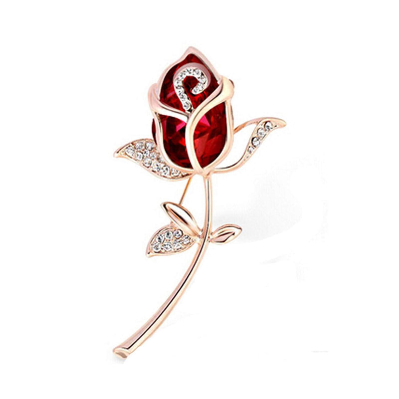 [Australia] - SONGLIN 3pcs Multicolor Red Rhinestone Crystal Bird Flower High Heels Brooch Pin Set for Women colorful 