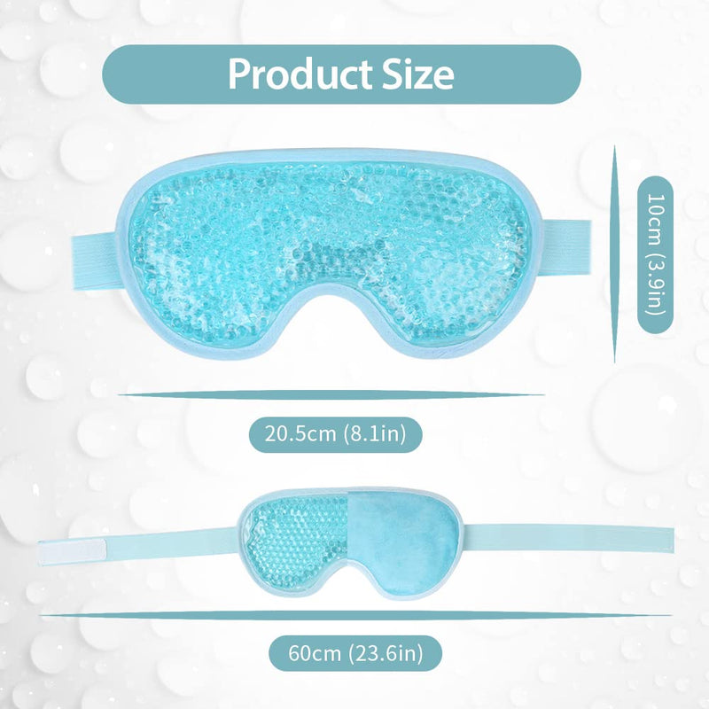 [Australia] - NEWGO Cooling Eye Mask for Puffy Eyes, Reusable Hot Cold Therapy Gel Cold Eye Mask for Migraine, Headache, Dark Circles, Dry Eyes, Swollen Eyes, Sinus Pain, Blue-2PCS Blue 2PCS 