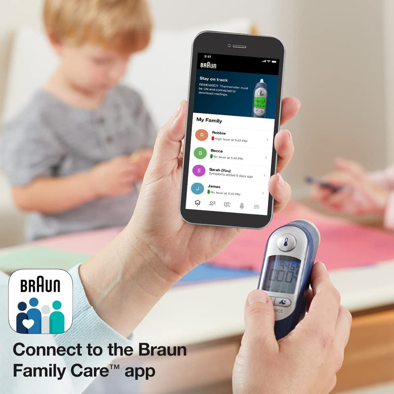 [Australia] - Braun ThermoScan 7 Connect– Digital Ear Thermometer for Adults, Babies, Toddlers and Kids – Fast, Gentle, and Accurate Results, Bluetooth 