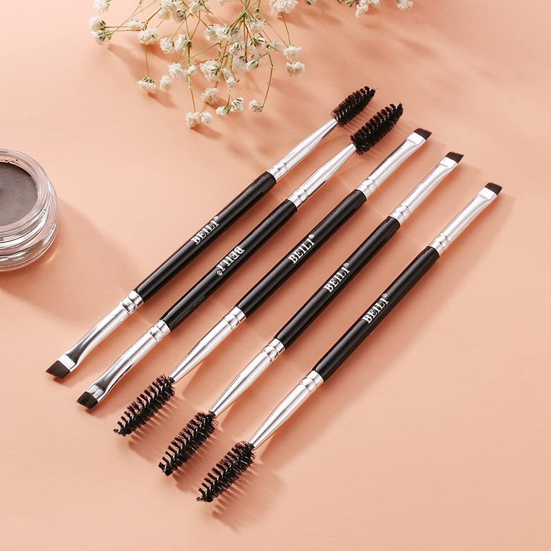 [Australia] - BEILI Double Ended Eyebrow Brush,Angled Eye Brow Brush and Spoolie Brush (Precision Application),Professional Eyebrow Makeup Tools,Vegan and Cruelty Free( only 1 piece) 