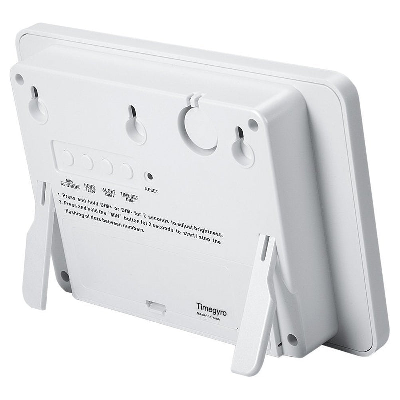 [Australia] - ChaoRong Silent Digital Alarm Clock Wall Clock for Bedrooms Operated by Battery Only, Coming with Back Clip. You Can Place It on Desk Or Wall（White） White 