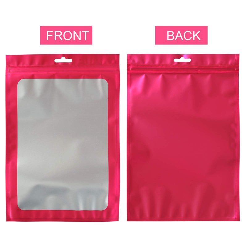 [Australia] - 100-pack resealable mylar ziplock bags with front window Smell Proof bag packaging pouch bag for lip gloss eyelash cookies sample food jewelry electronics |flat|cute| (Rose, 2.75×3.93 inches) Rose 