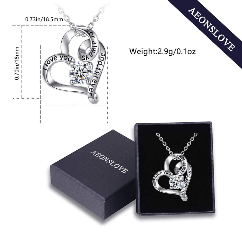 [Australia] - AEONSLOVE Sterling Silver Heart Necklace for Women Infinity Heart Necklace Pendant Valentine's Mother's Day Jewelry Gifts for Girls Couples Girlfriend Mom Wife A: Infinity Heart-I Love You for Always and Forever 