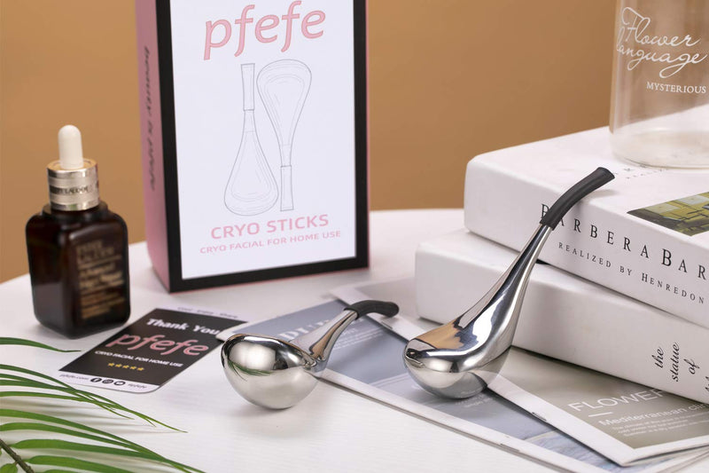 [Australia] - Ice Globes Facial Skin Care Tools for Women Face Eyes, Stainless Steel Face Beauty Cryo Sticks for Girls Ladies, Cooling Spa Globes with Storage Case 