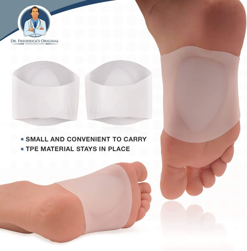 [Australia] - Dr. Frederick’s Original Arch Support Shoe Insert Gel Set - 2 Pieces - Soft Gel Sleeves for Plantar Fasciitis Support & Flat Foot Support - Pain Relief - Men & Women - Large - W8-14 | M6-13 2 Count (Pack of 1) 