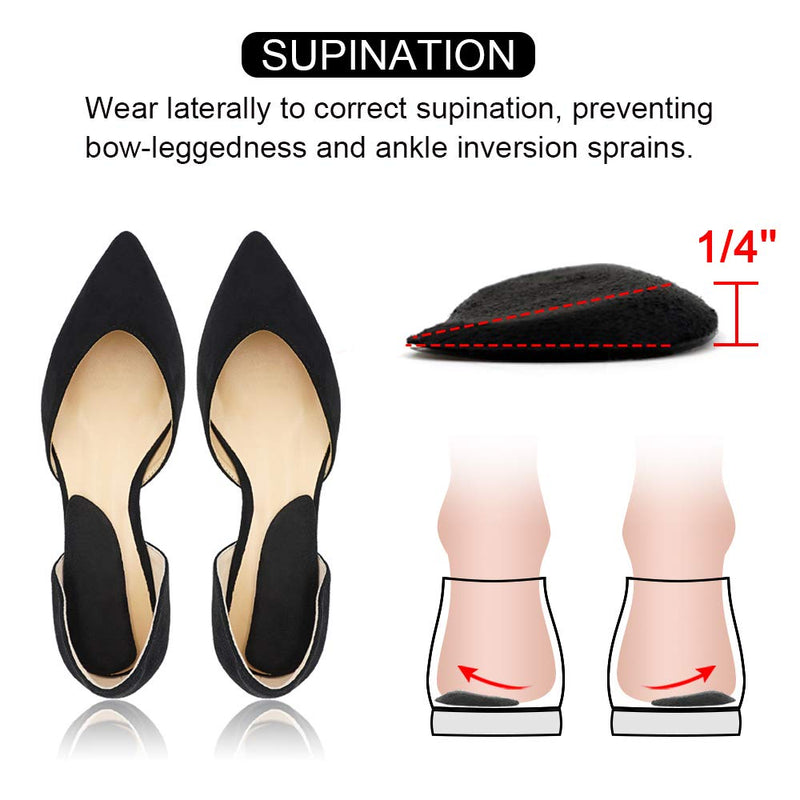 [Australia] - SQHT Orthotics Medial & Lateral Heel Wedge Silicone Insoles for Supination and Pronation, Corrective Adhesive Gel Shoe Inserts for Bow Legs, Foot Alignment, Knock Knee Pain (Transparent+Brown+Black) Transparent+brown+black 