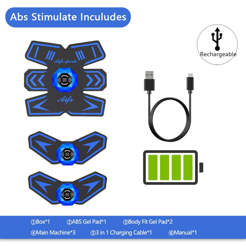 [Australia] - SPORTCDIA Abs Stimulator Ab Stimulator Rechargeable Ultimate Abs Stimulator for Men Women Abdominal Work Out Abs Power Fitness Abs Muscle Training Workout Equipment Portable 
