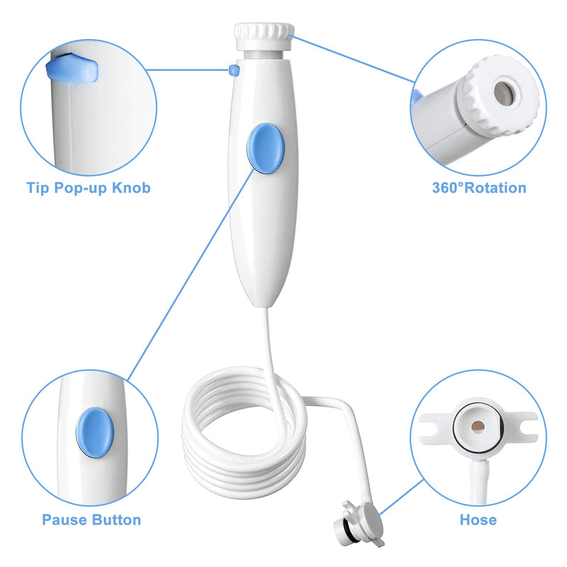 [Australia] - IIYL Oral Hygiene Accessories Water Hose Plastic Handle Compatible for Waterpik Oral Irrigator Wp-100 WP-900, Pack of 1 Handle/Hose 