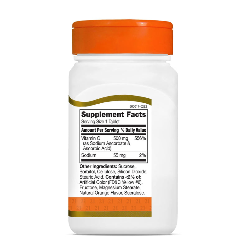 [Australia] - 21st Century Vitamin C 500 mg Chewable Tablets, Orange, 110 Count 