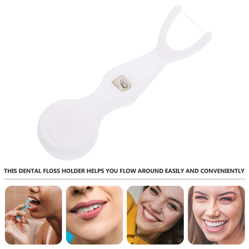 [Australia] - Healifty Dental Floss Handle Replaceable Dental Floss Holder Reusable Flosser Toothpick for Adults Kids Teeth Cleaning Oral Care Supplies White 