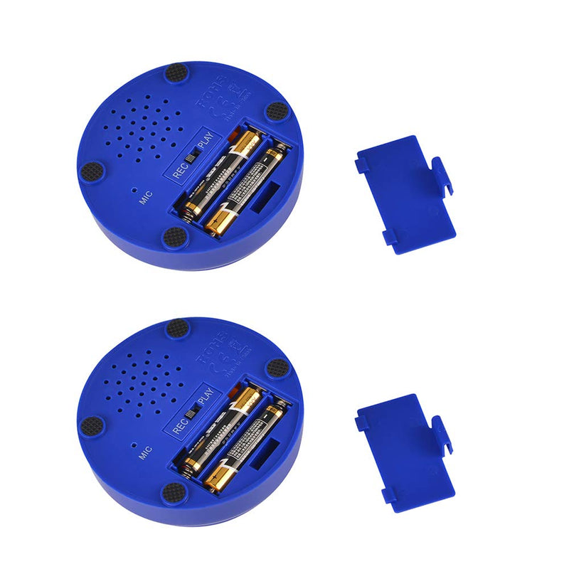 [Australia] - Cover Talking Button Record & Playback Your Own Message 30 Second Custom Recordable, Easy Sound Recorder Set of 2 (2pcs/Blue) 