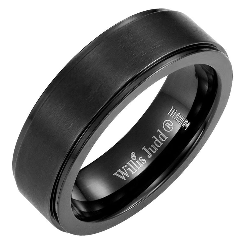 [Australia] - Willis Judd Men's DAD Titanium 7mm Ring Engraved Love You Dad with Gift Pouch 12 