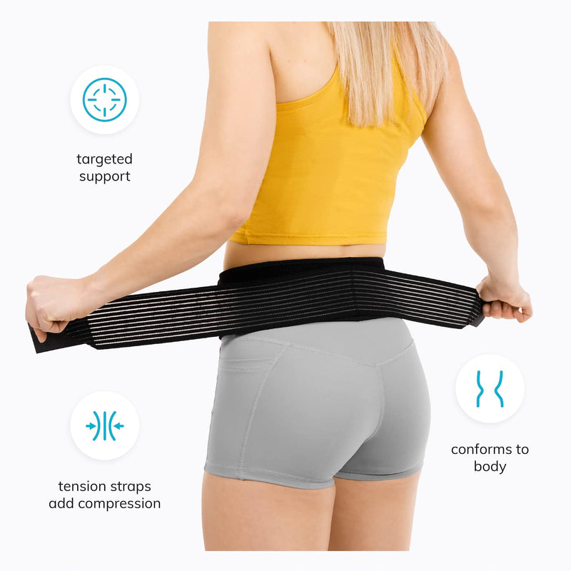 [Australia] - BraceAbility Sacroiliac Joint Belt - SI Lower Back Relief Brace for Sciatica, Pinched Sciatic Nerve, Herniated Disc Treatment, Pregnancy Postpartum Hip Flexor, Bursitis and Arthritis Pain (One Size) 