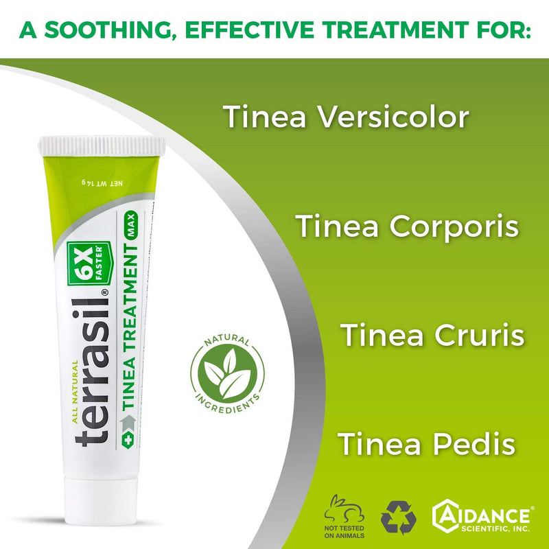 [Australia] - terrasil Tinea Treatment MAX - 6X Faster Relief, Patented Natural Therapeutic Anti-fungal Ointment for Tinea Relieves itching, Discoloration, Irritation, discomfort - 14gm 