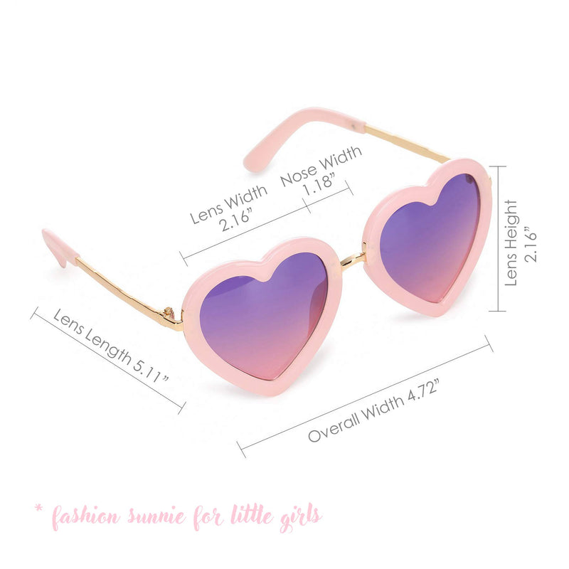 [Australia] - Mibasies Kids Polarized Heart Shaped Sunglasses for Toddler Girls Age 3-10 Jellypink 