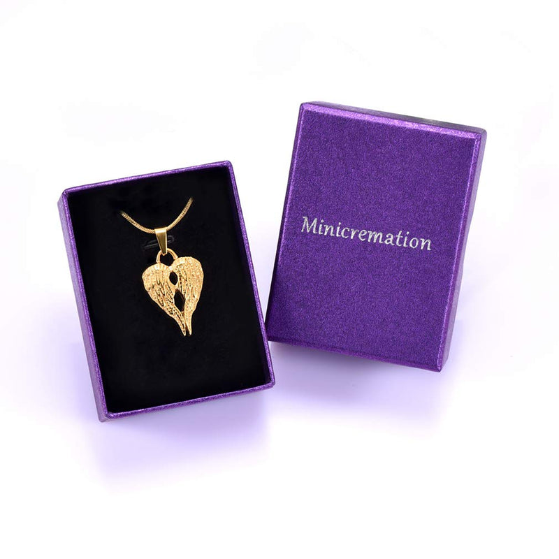 [Australia] - Angel Wing Ashes Pendant Cremation Jewelry Urn Necklace Keepsakes Memorial Lockets for Ashes Gold 