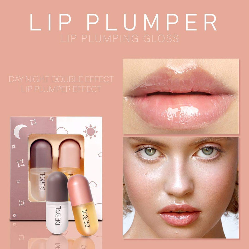 [Australia] - DEROL Lip Plumper Set, Lip Plumper Pro and Lip Care Gloss, Can make the lips Fuller And Maximizer, Lip Plumper, Beautiful Fuller Enhancer 