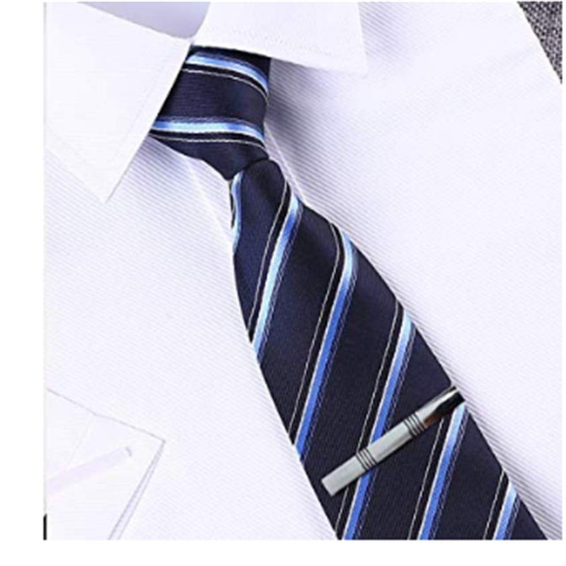 [Australia] - QIMOSHI 6 Pcs Tie Clips for Men Tie Bar Clip Set for Regular Ties Necktie Wedding Business Tie Pin Clips 4 Colors 