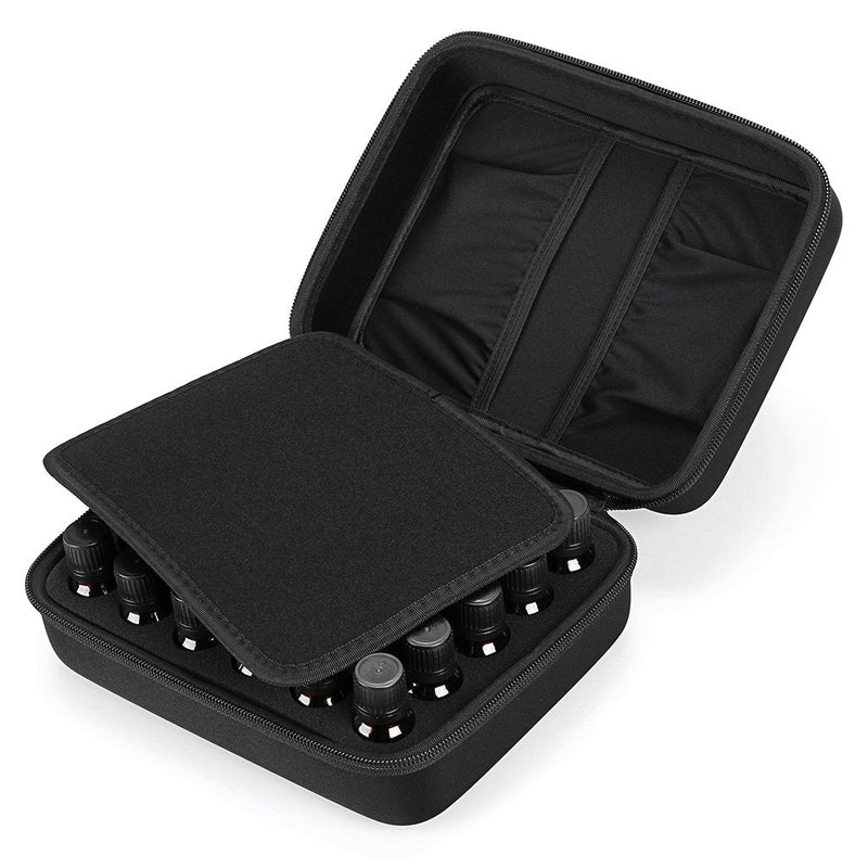 [Australia] - BTSKY 30 Bottles Durable Waterproof Hard Shell EVA Essential Oils Handle Carrying Case Bag Nail Polish Storage Box Foam Insert Organizer (Black) Black 