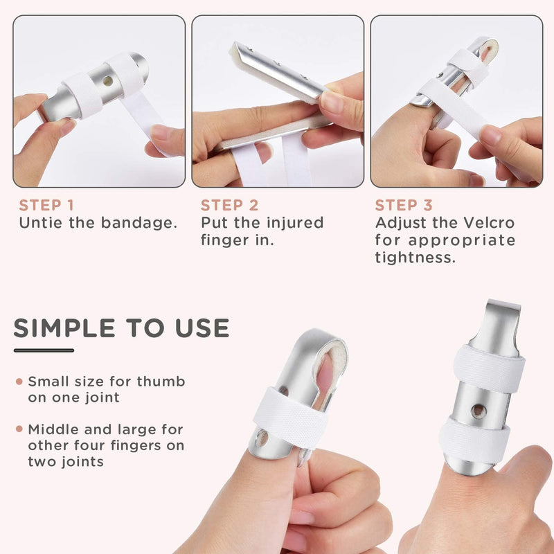 [Australia] - Finger Splint, Sopito 7PCS Finger Support Brace Finger Stabilizer for Broken Fingers Straightening Arthritis Knuckle Immobilization 