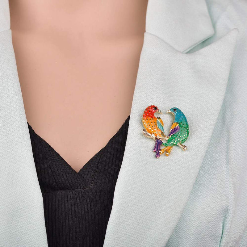 [Australia] - MIXIA Enamel Birds Brooch Lapel Pin Clip Ladies Animal Suit Brooch Broches Vintage Brooches for Women 