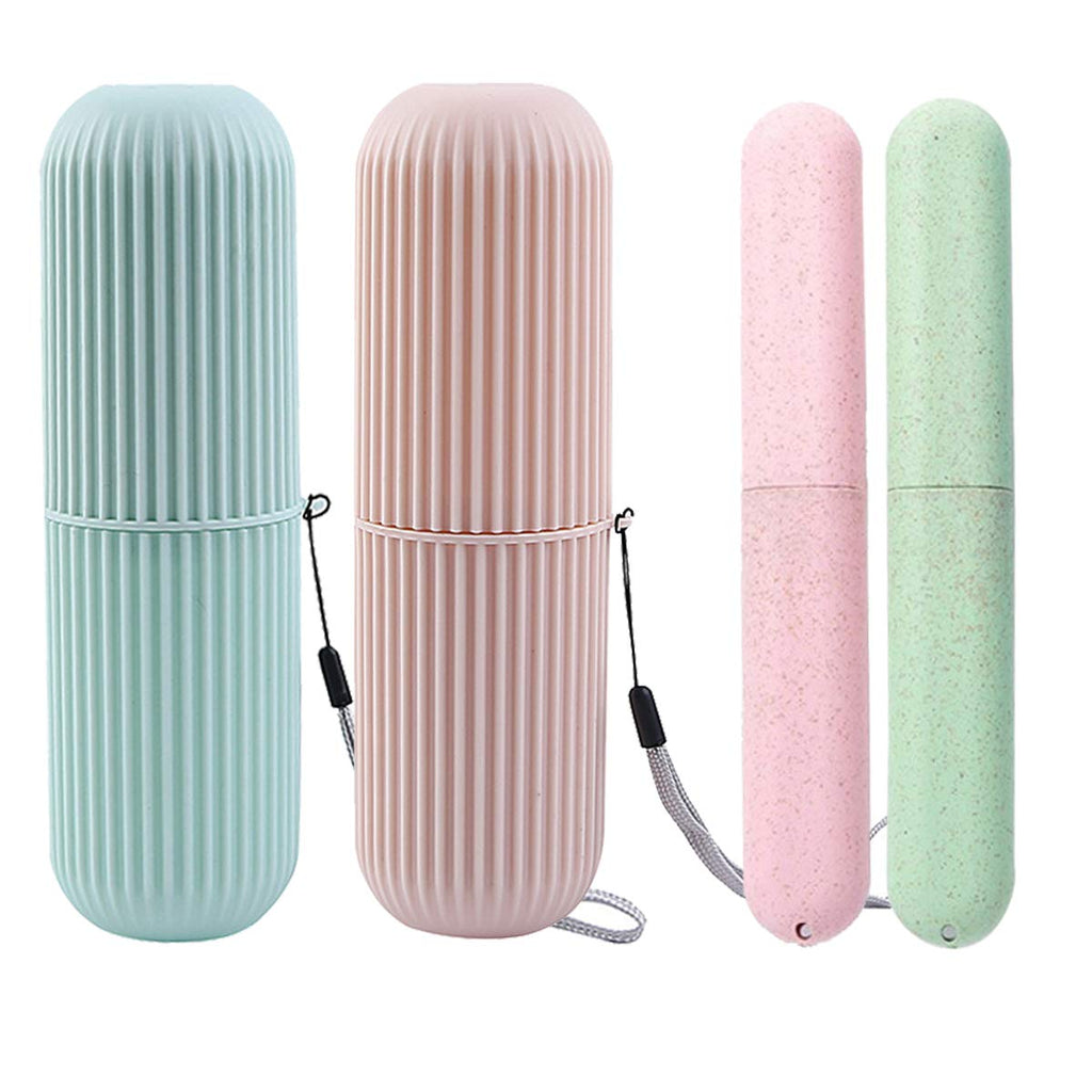 [Australia] - Travel Toothbrush Case,Yueser 2pcsTravel Mouthwash Cup Toothpaste Holder Cover Protect Box and 2pcs Portable Toothbrush Tube Holder Cases Toothbrush Holder for Hiking Camping Business Trip 