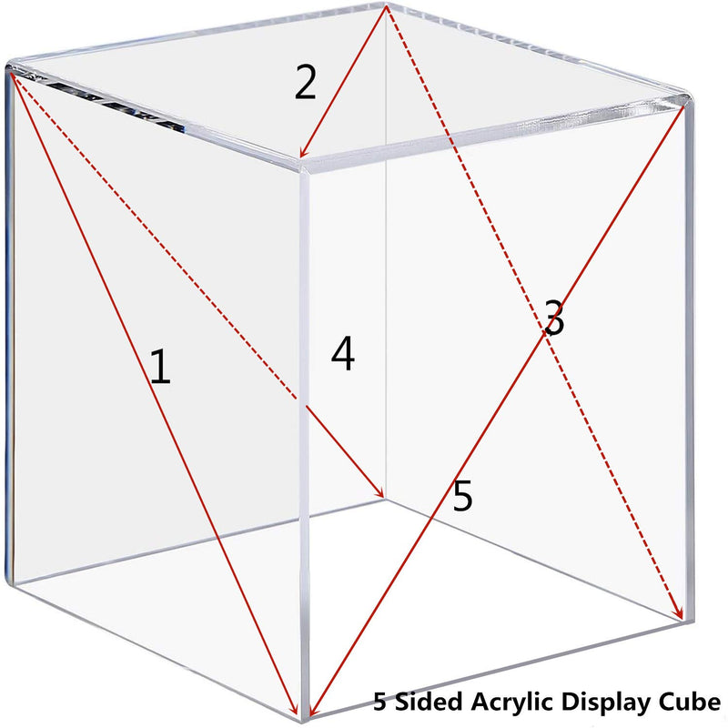 [Australia] - Cliselda Acrylic Display Box, 3x3x3&4x4x4&5x5x5 inches, 3pc, Display Boxes, Museum Box Case for Collectibles (5 Sided Acrylic Boxes) 5 Sided Acrylic Cube 