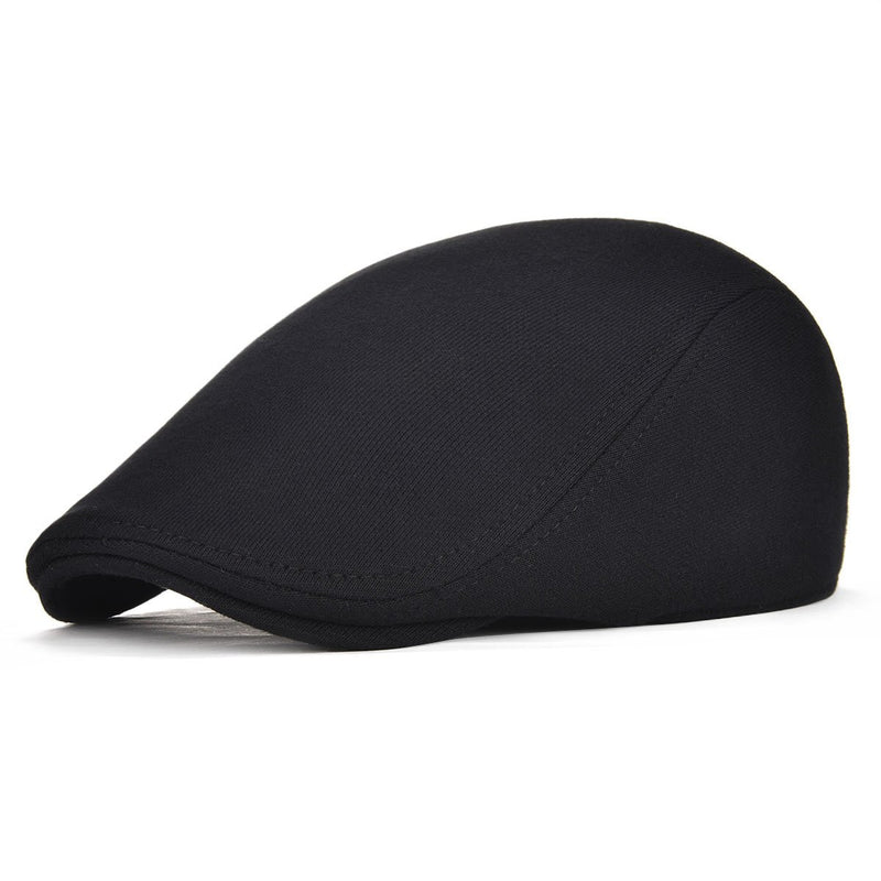 [Australia] - VOBOOM Men's Cotton Flat Ivy Gatsby Newsboy Driving Hat Cap Black 