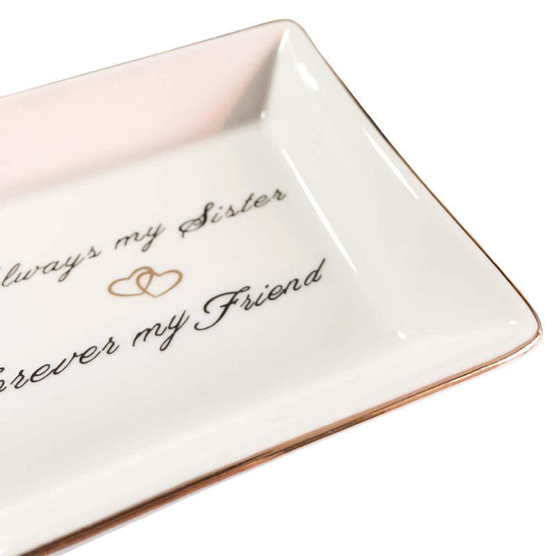 [Australia] - HOME SMILE Sister Gifts Trinket Dish -Always My Sister,Forover My Friend,Birthday Gifts for Sisters 