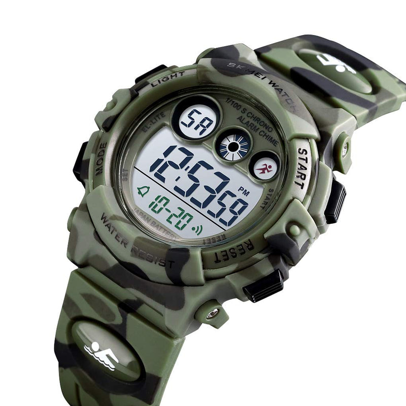 [Australia] - CakCity Kids Watches Digital Sport Watches for Boys Girls Outdoor Waterproof Watches with Alarm Stopwatch Military Child Wrist Watch Ages 5-10 Camo 