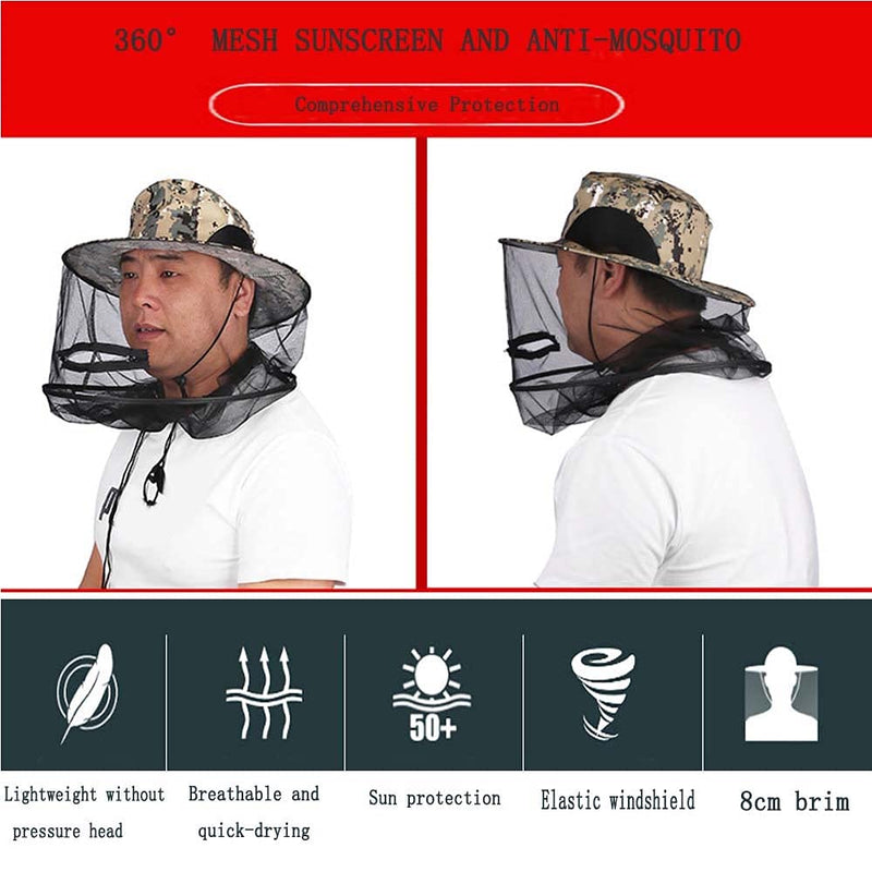 [Australia] - Fishing Net Mesh Caps,Midge Head Net, Anti-Mosquito Bee Bug Insect Fly Mask Cap Hat,Outdoor Fishing Equipment for Outdoor, Hiking, Fishing, Camping Black 