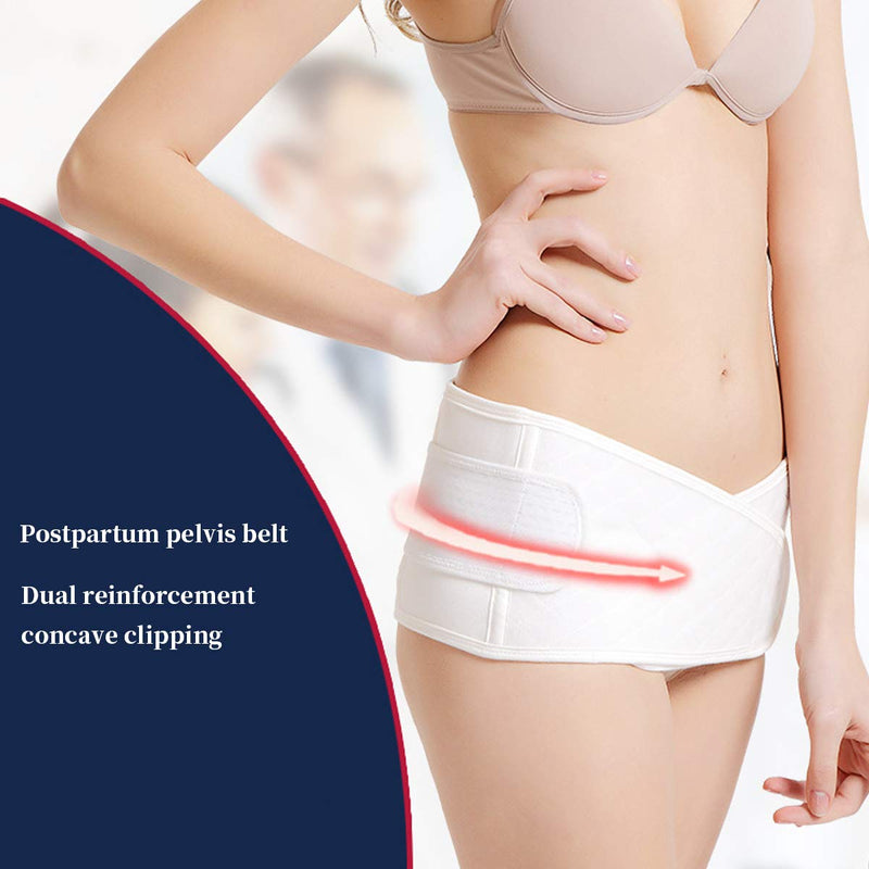 [Australia] - Vansun Pelvis Wrap for Pregnancy | Material Accredited Skin-Friendly Shaping Belly Wrap-for Postpartum Body Shaping Brace (White, L) White 