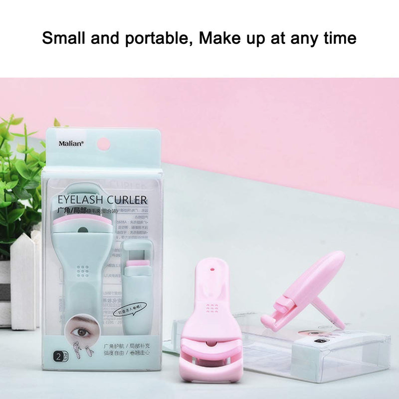 [Australia] - Eyelash Curler Set, Portable Plastic Eyelash Curler and 4 Pieces Silicone Refill Pads, Just Dramatically Curled Eyelashes & Lash Line in Seconds (Green) Middle Green 