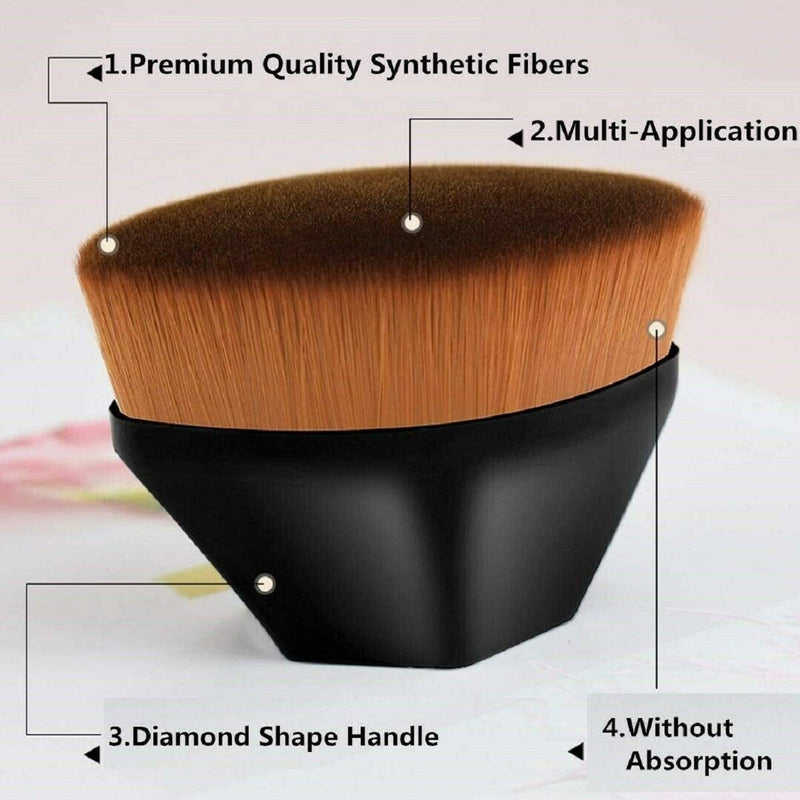 [Australia] - Foundation Makeup Brush, Top Kabuki Face Brush Multifunctional for Blending Liquid, Cream or Flawless Powder Cosmetics (black) 