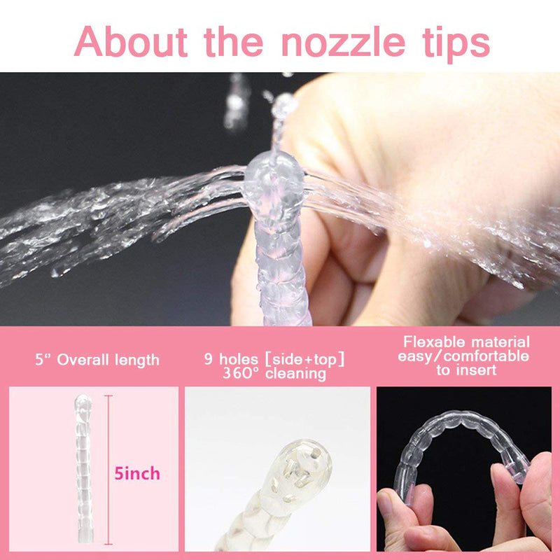 [Australia] - Vaginal Cleaning Syringe Cleaner Reusable Manual Pressure Cleaning System Portable Kit with 3 Nozzles,600ml Capacity 