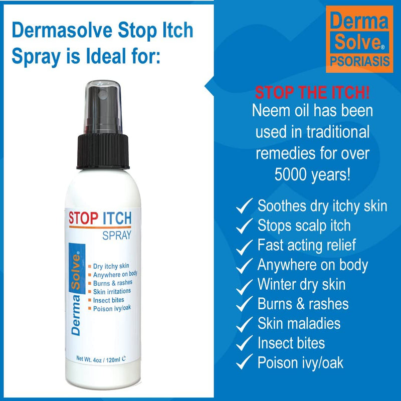 [Australia] - Anti Itch Spray | Stop Itch Spray with 100% Organic Neem Oil | Scalp and Body Itch Psoriasis Relief, Dry Skin, Bites, Sunburn, Burns and Rashes by DermaSolve 