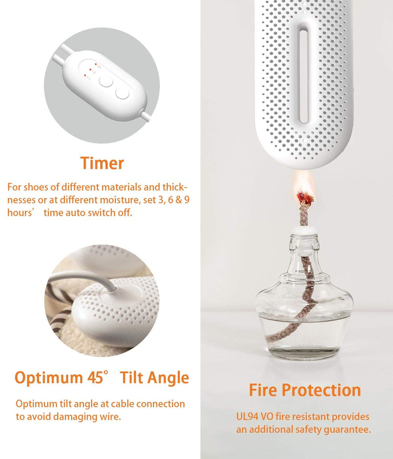 [Australia] - Snowpea Shoe Dryer Electric, Boots Dryer, Shoe & Boot Warmer to Dry Sweaty Shoes & Eliminate Bad Odor, 2/4/8/Hours Auto Self Switch Off (White, Standard UK Plug) 