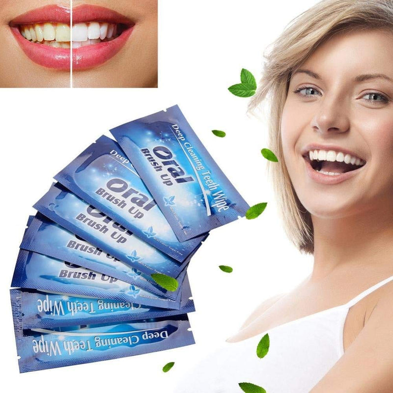 [Australia] - 50Pcs White Strips, Whitening Stripes, Teeth Whitening Strips, Dental Clean Teeth Wipe Tooth Cleaning Tool for Oral Deep Cleaning 