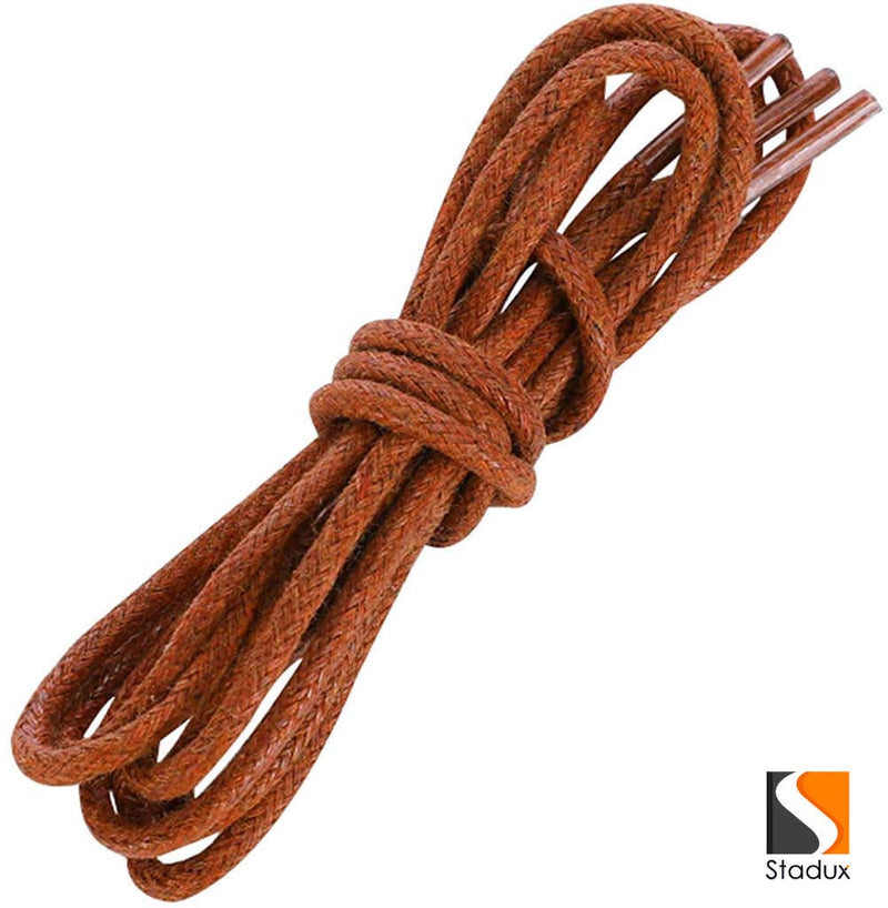 [Australia] - Round Waxed Shoelaces-For Oxford Shoes Round Dress Shoes Boots Leather Shoe Laces,2.5mm Width,80-100cm Length.… Length 100CM Brown 