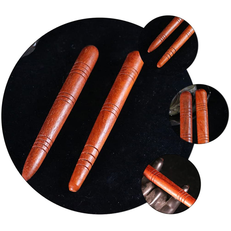 [Australia] - Wooden Massage Stick Foot Hand Acupoint Pen Cone Thai Health Care RelaxationTool for Head Face Body- 4Pcs 