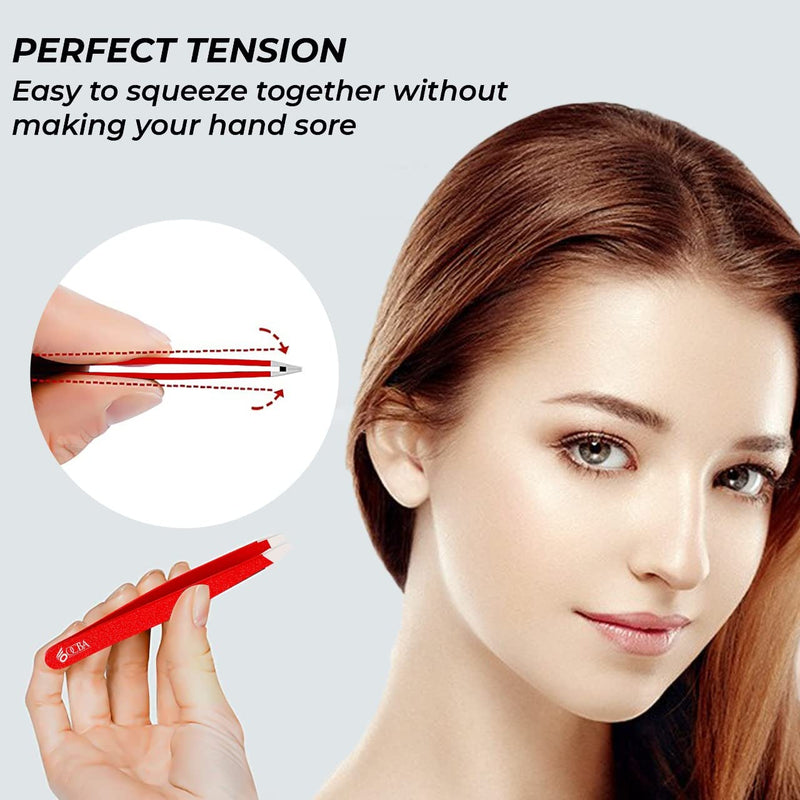 [Australia] - OCBA Straight Professional Tweezers for Women Stainless Steel Eyebrow Tweezers Precision for Ingrown Hair Eyelash Tweezers for Men & Women 
