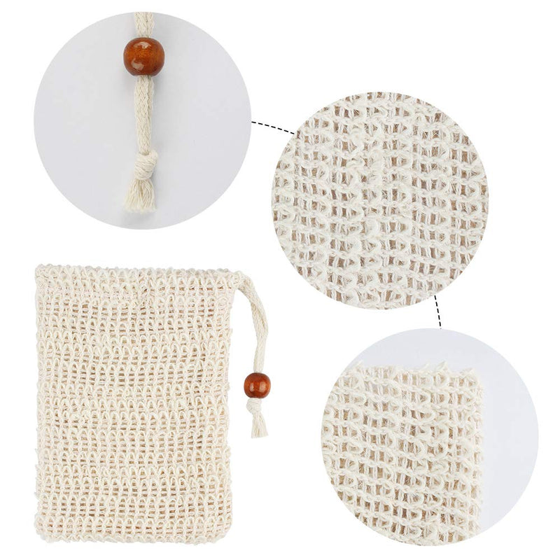 [Australia] - Dadabig 10 PCS Sisal Soap Bag, Organic Soap Bag Natural Fiber Soap Bags with Drawstring Rope for Bath Shower Exfoliation and Massage 