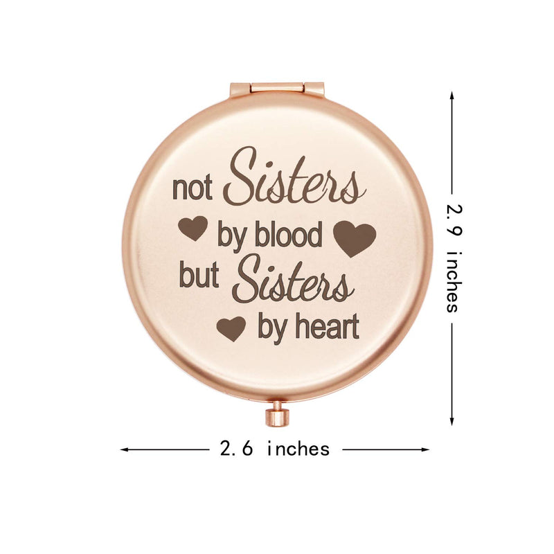 [Australia] - Muminglong Sister Gifts Frosted Compact Mirror for Sister from Sister ,Brother, Birthday, Wedding Gifts Ideas for Sister-Sister by Heart (Rose Gold) Rose Gold 