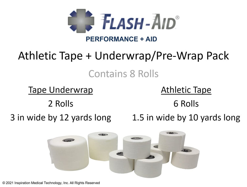[Australia] - Athletic Tape + Underwrap (Contains 6 Rolls of Athletic Tape + 2 Rolls of underwrap) 