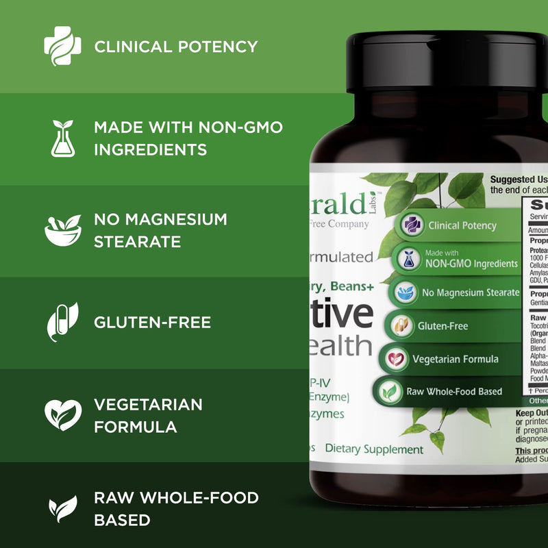 [Australia] - Emerald Labs Digestive Health - with Protease 250 DPP-IV, Probiotics and Full-Spectrum Digestive Enzymes - 90 Vegetable Capsules 