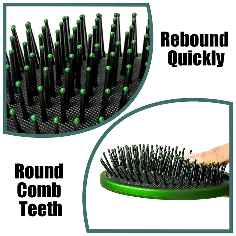 [Australia] - 4 Pcs Hair Brush Set,Anti Static Massage Oval Comb,Detangling Brush Round Hair Brush Vent Hair Brush ,Professional Styling Hair Brush for Men Women Pearlescent Green 