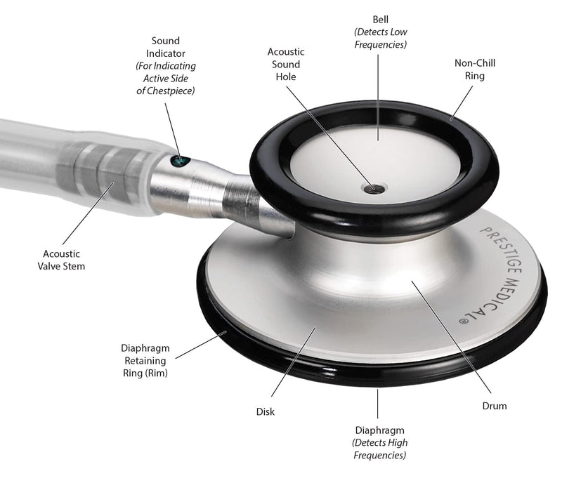 [Australia] - Prestige Medical Clinical Lite Stethoscope, Stealth, 3.8 Ounce Stealth / Black 