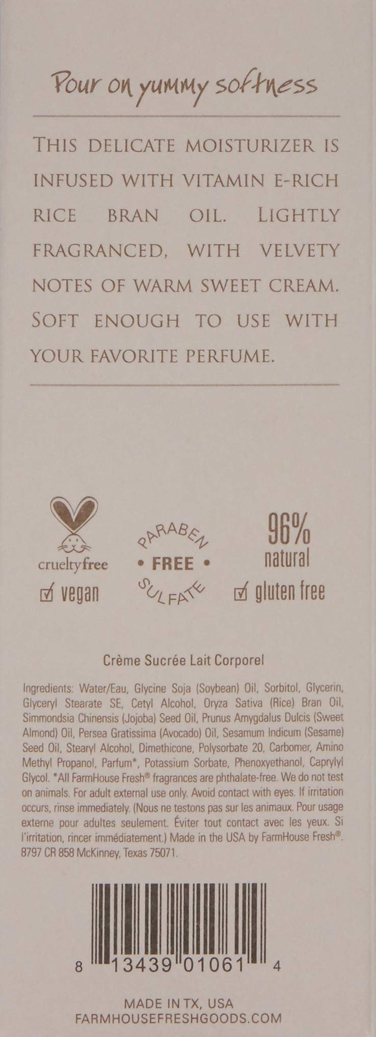 [Australia] - FarmHouse Fresh Sweet Cream Body Milk, 2.4 Fl Oz 